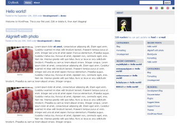 crybook facebook wordpress theme